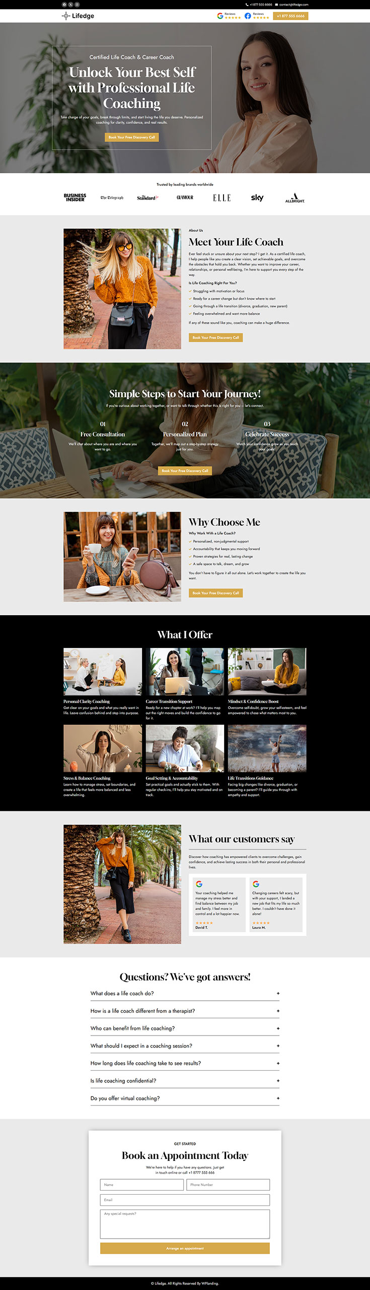 Lifedge - Life Coach Landing Page