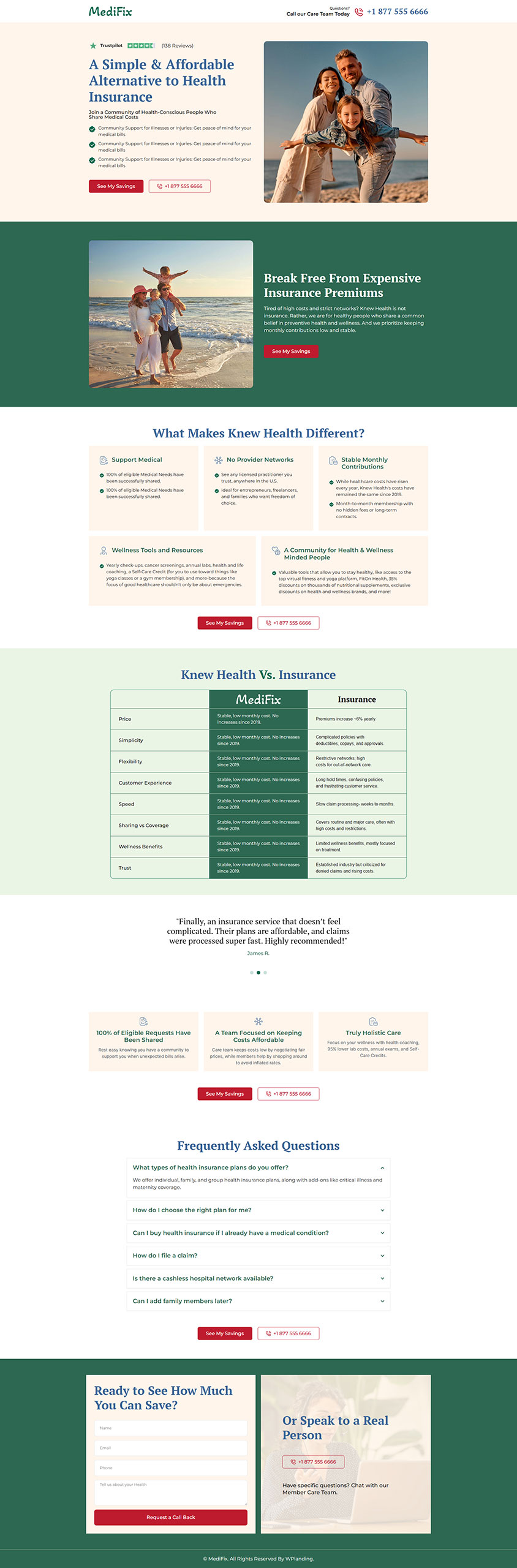 MediFix - Health Insurance Landing Page