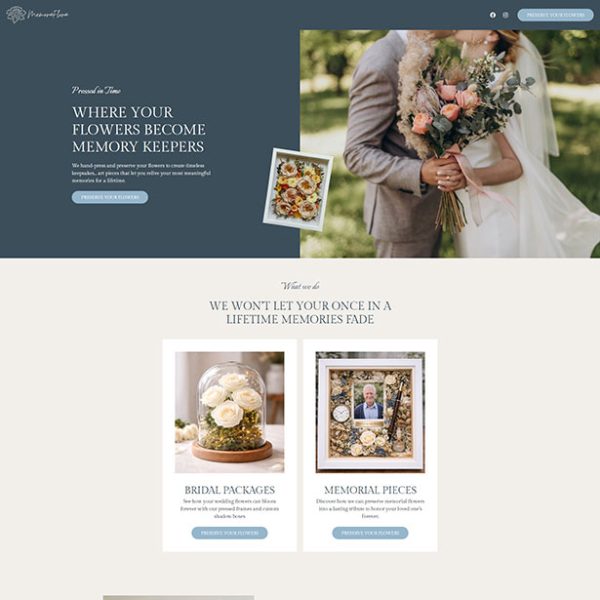 MemoraFlora - Preserving Flowers Landing Page