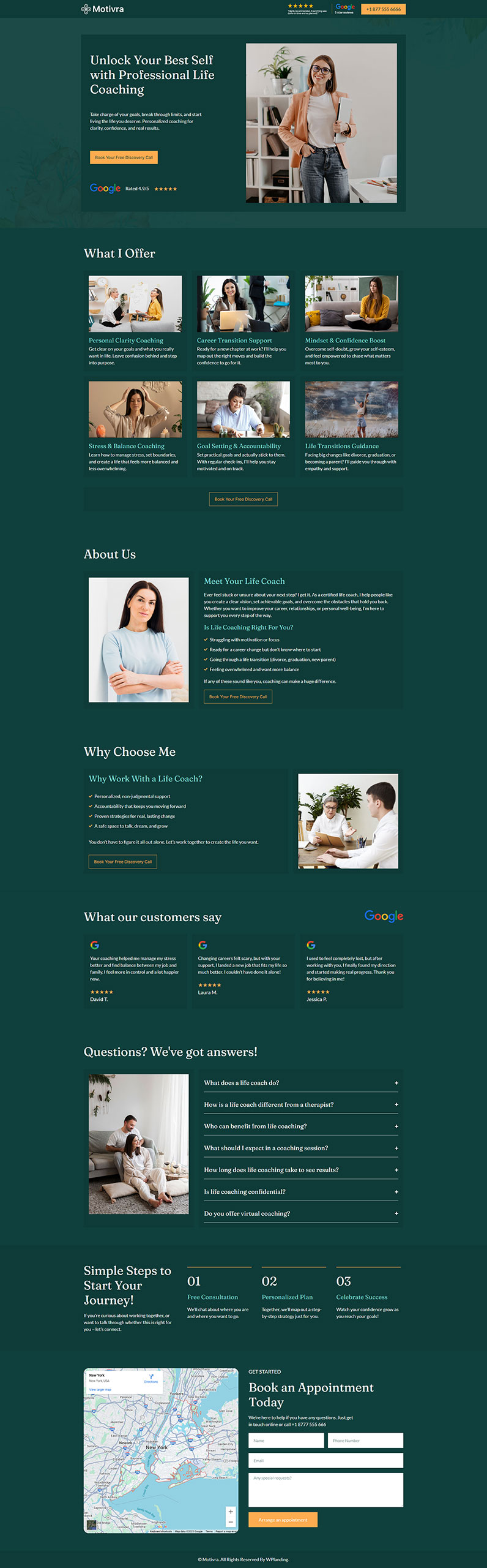 Motivra - Life Coach Landing Page