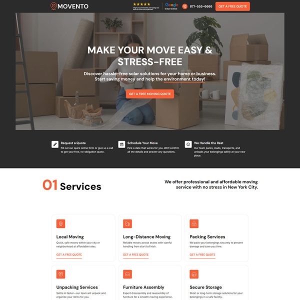 Movento - Moving Landing Page