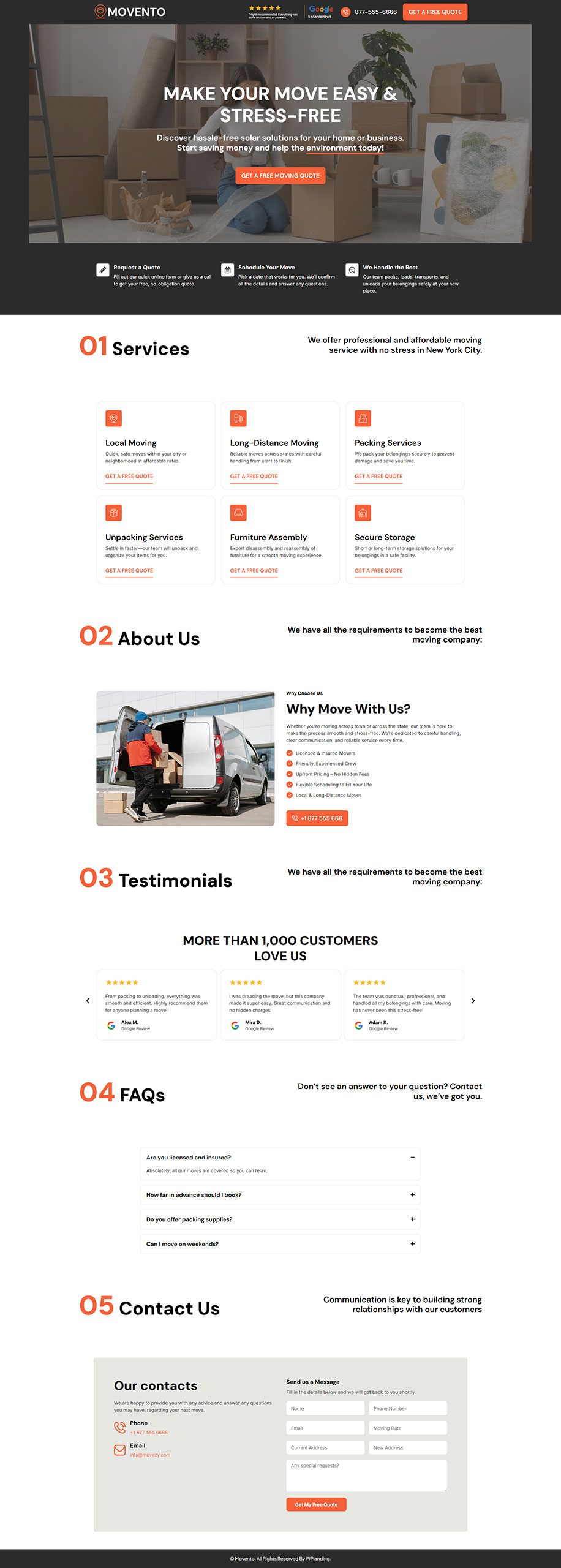 Movento - Moving Landing Page