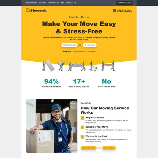 Moveonix - Moving Landing Page