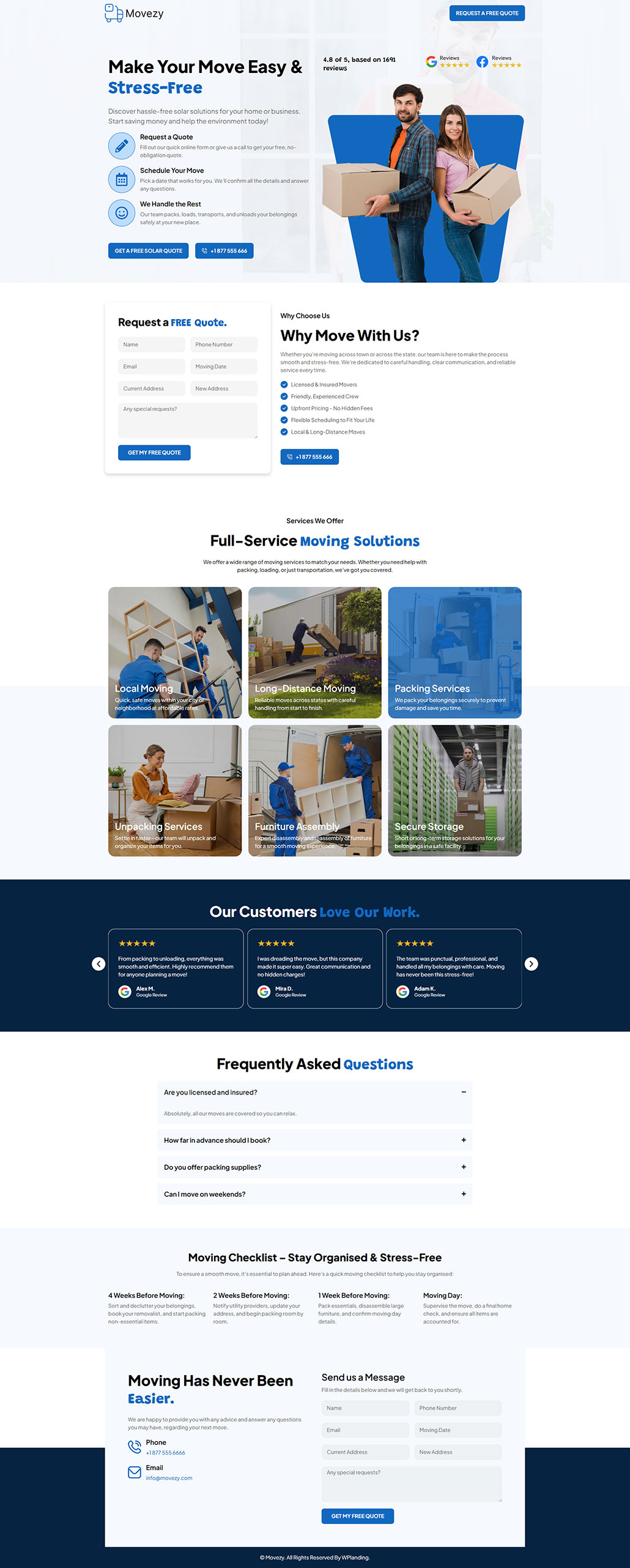 Movezy - Moving Landing Page