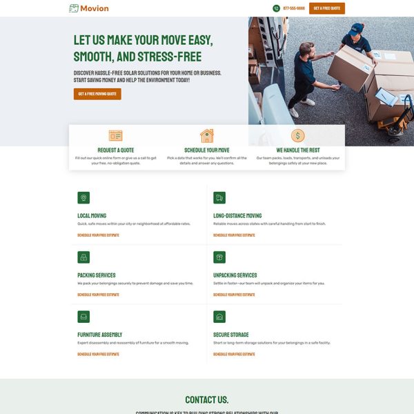 Movion - Moving Landing Page