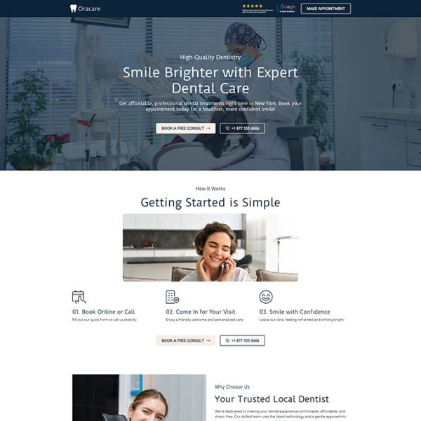 Oracare - Dental Clinic Landing Page