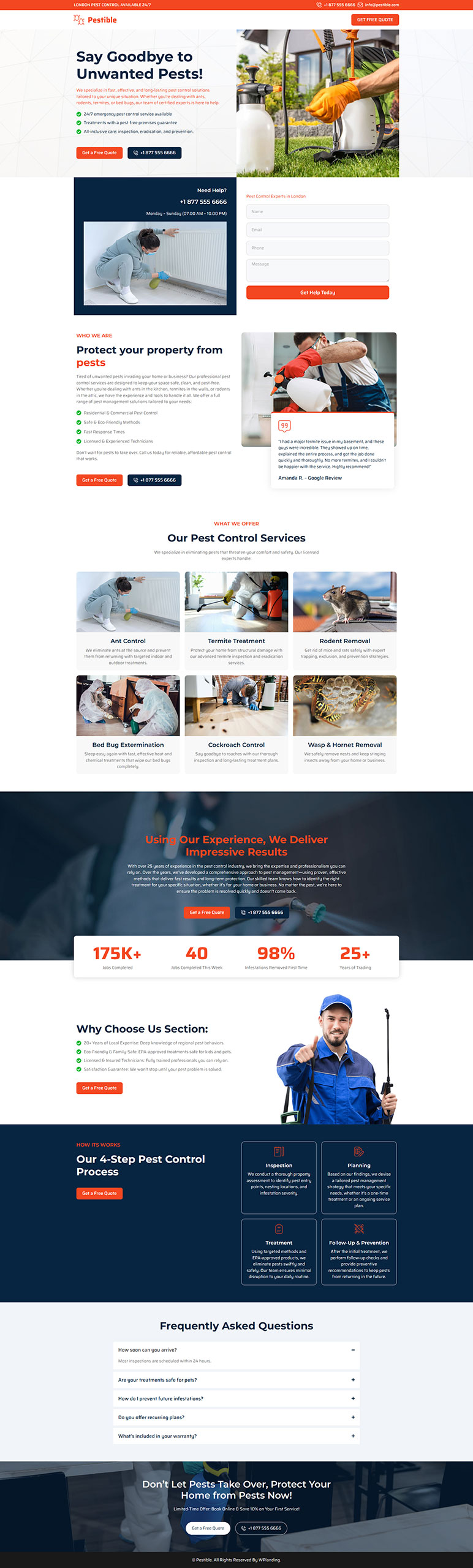 Pestible - Pest Control Landing Page