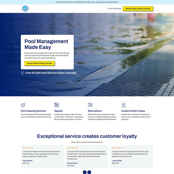 PoolSpark - Pool Cleaning Landing Page