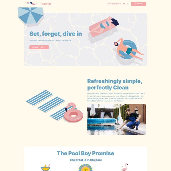 PoolVibe - Pool Cleaning Landing Page