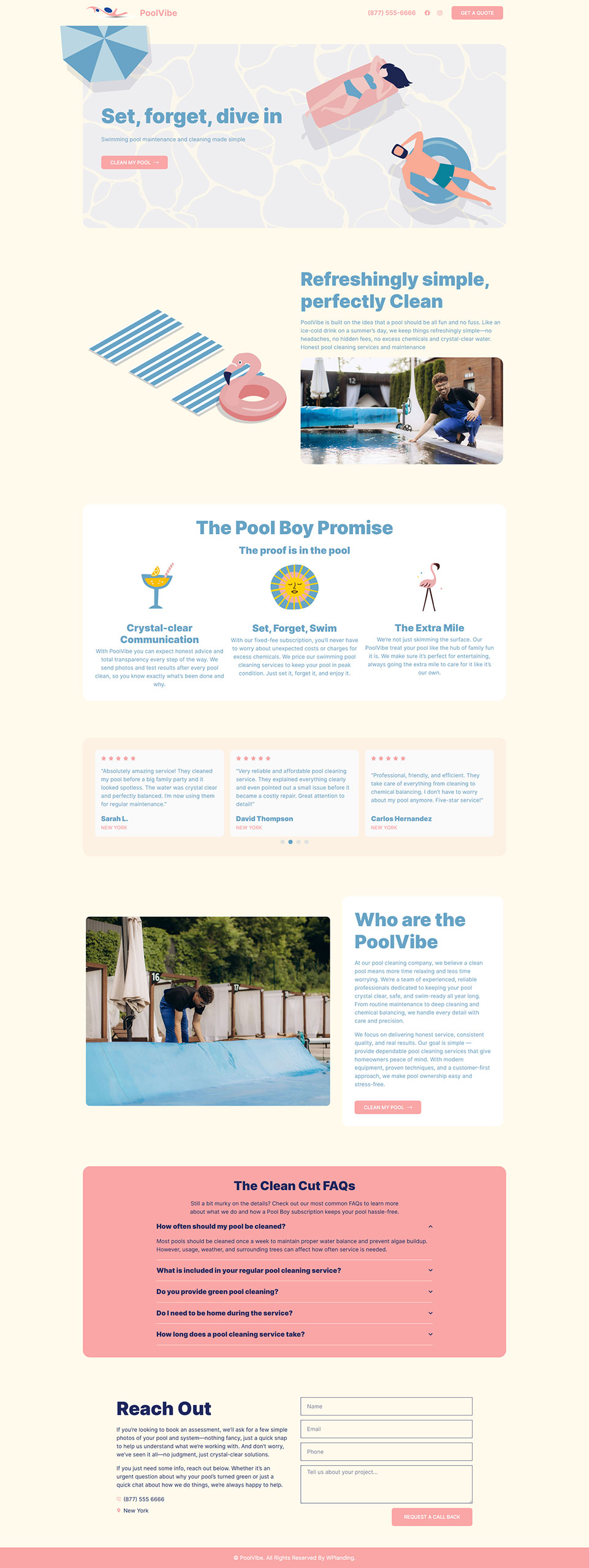 PoolVibe - Pool Cleaning Landing Page