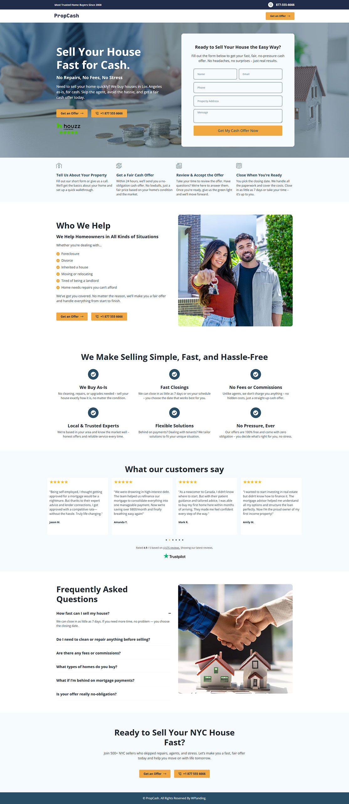 PropCash - Cash Home Buyer Landing Page
