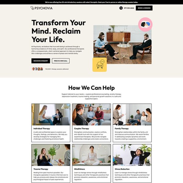 Psychovia - Psychotherapist Landing Page
