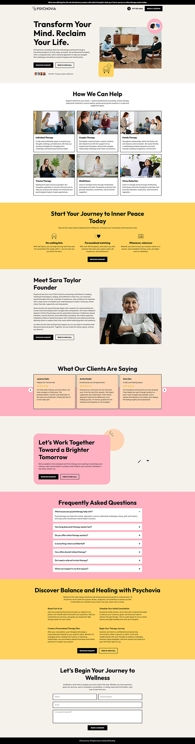 Psychovia - Psychotherapist Landing Page