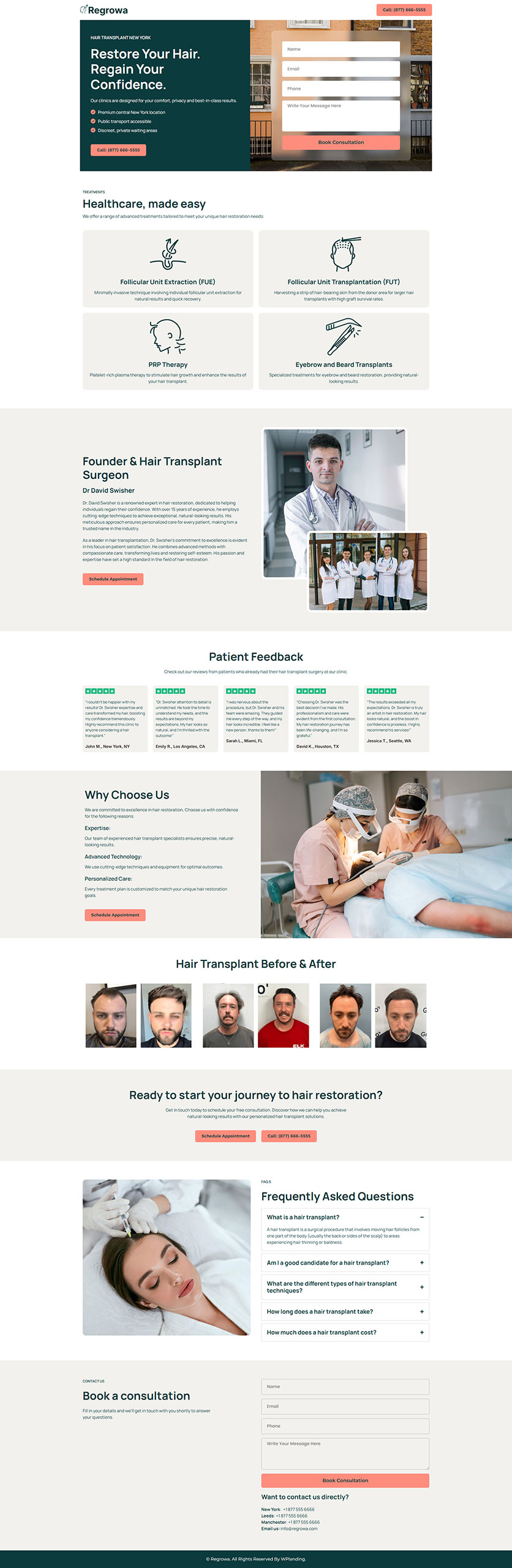 Regrowa - Hair Transplant Landing Page