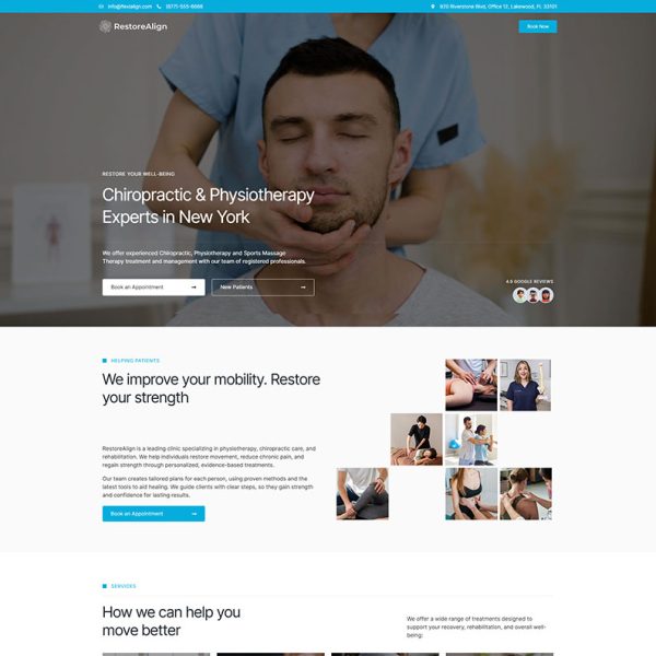 RestoreAlign - Chiropractic Landing Page