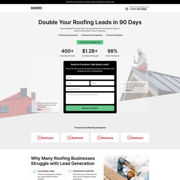RoofRite - Roofing Landing Page