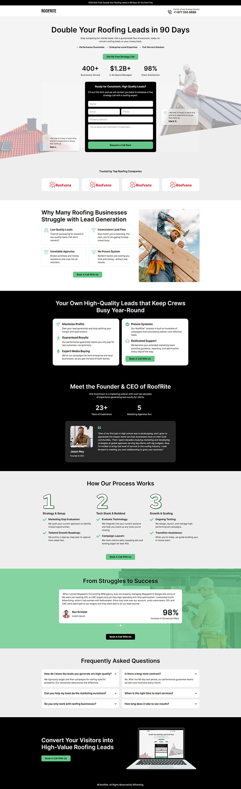 RoofRite - Roofing Landing Page