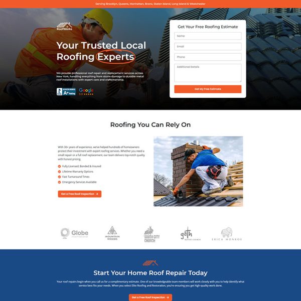 RoofWorks - Roofing Landing Page