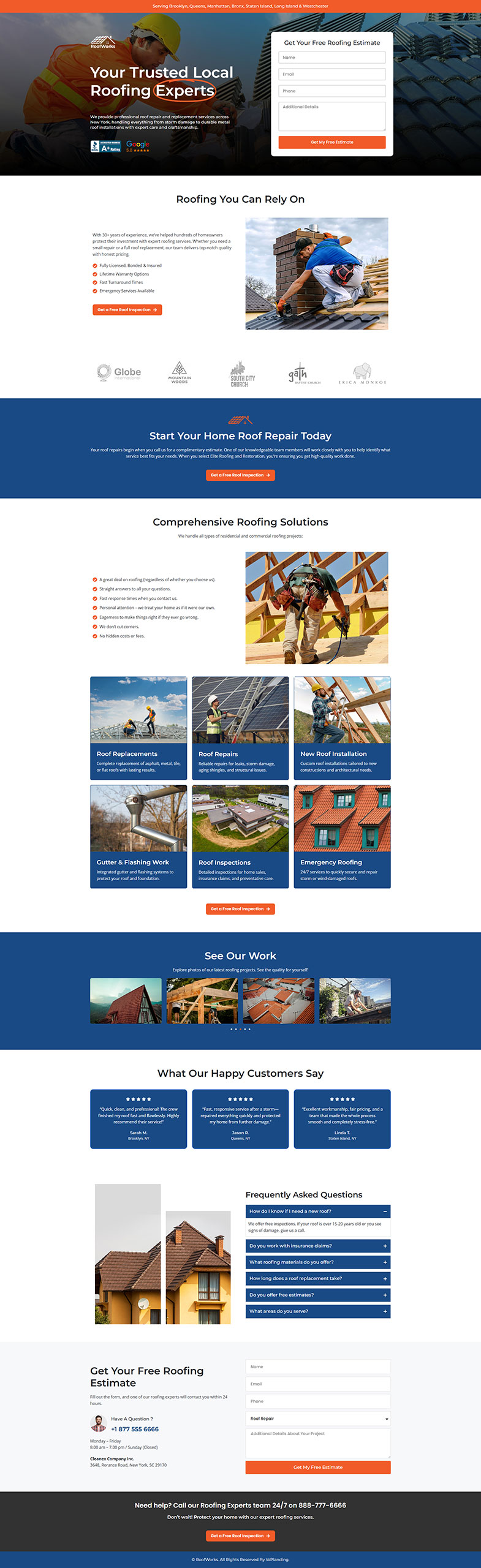 RoofWorks - Roofing Landing Page