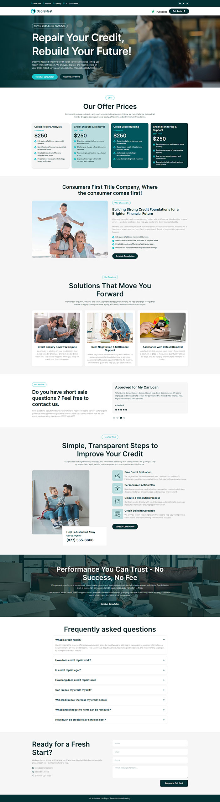 ScoreNest - Credit Repair Landing Page