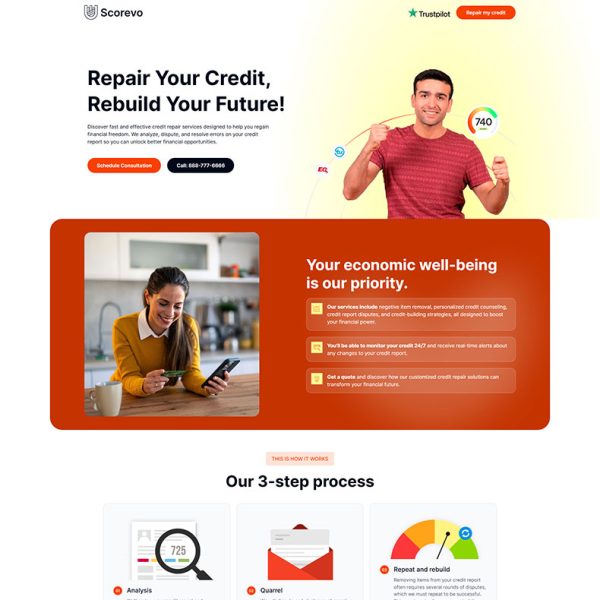 Scorevo - Credit Repair Landing Page
