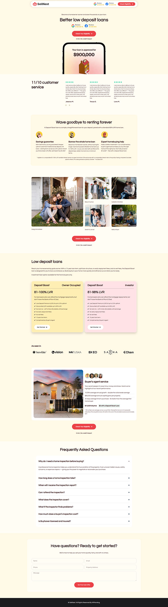 SellNest - Cash Home Buyer Landing Page