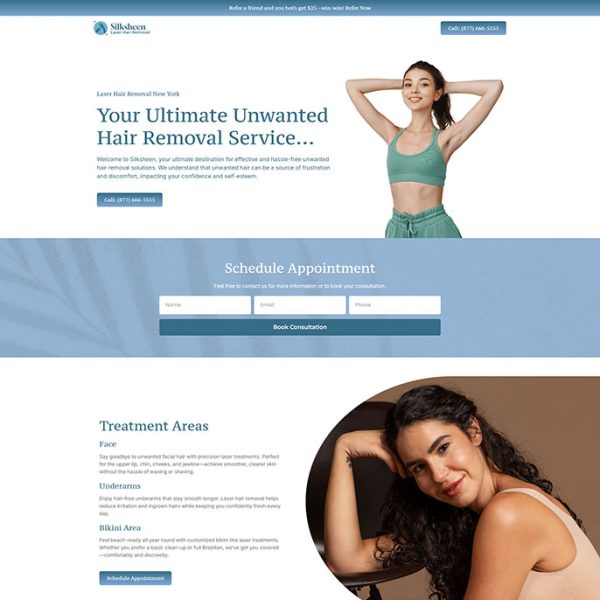 Silksheen - Laser Hair Removal Landing Page