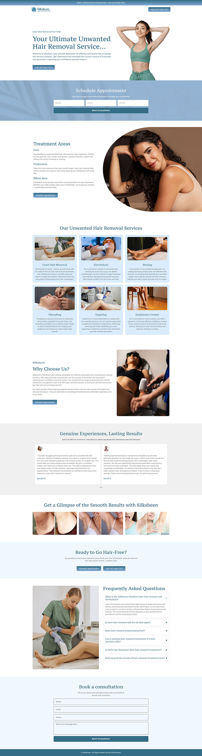 Silksheen - Laser Hair Removal Landing Page