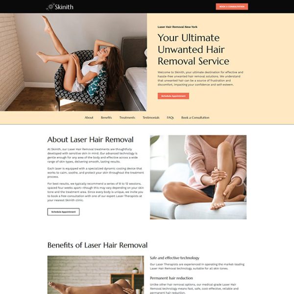 Skinith - Laser Hair Removal Landing Page