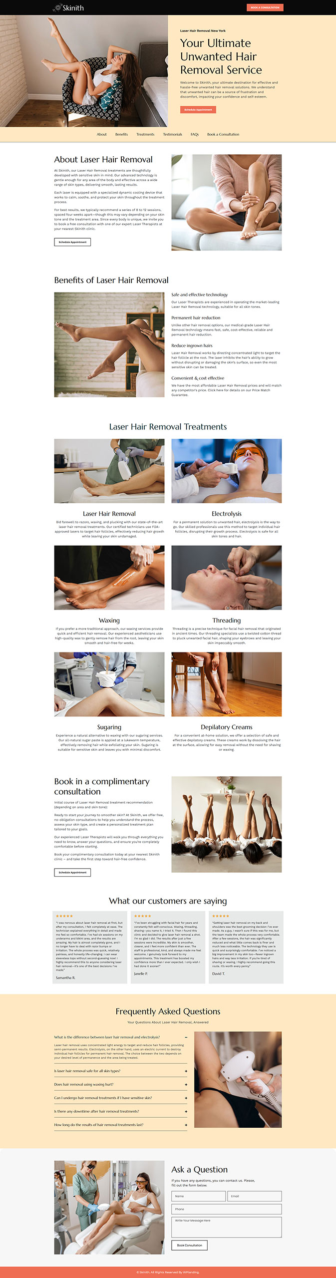 Skinith - Laser Hair Removal Landing Page