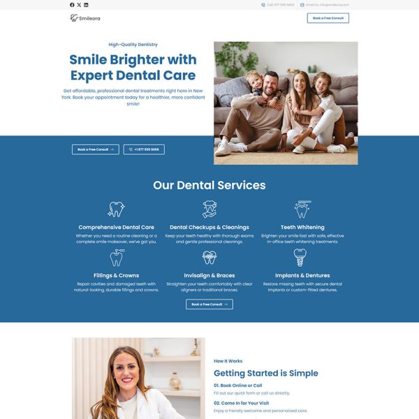 Smileora - Dental Clinic Landing Page