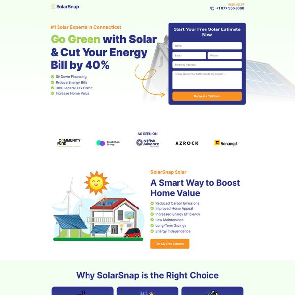 SolarSnap - Solar Landing Page