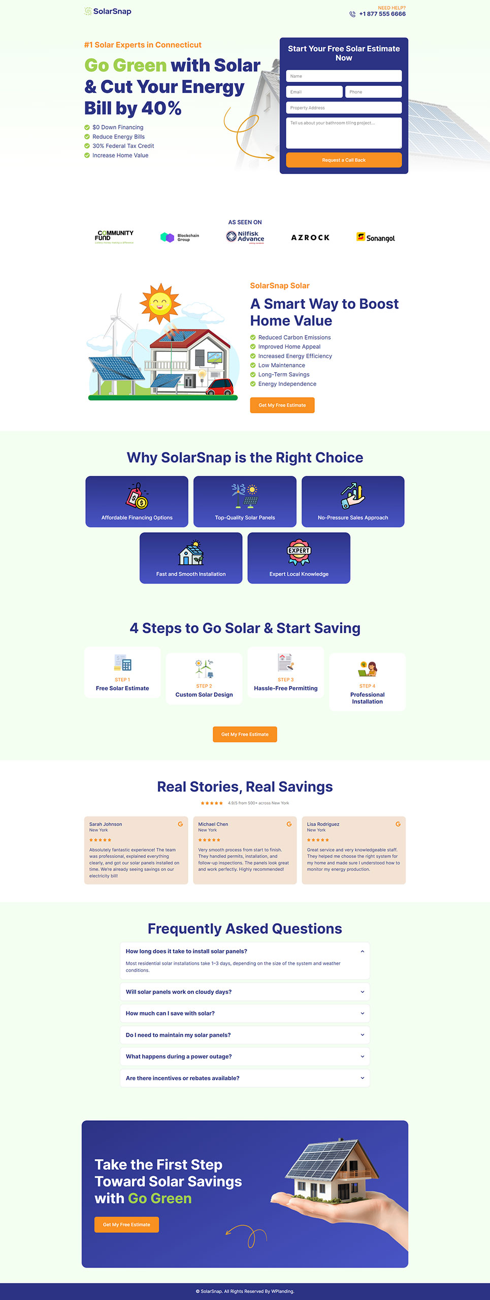 SolarSnap - Solar Landing Page