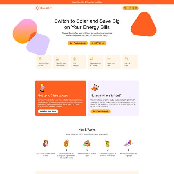 Solaroft - Solar Landing Page