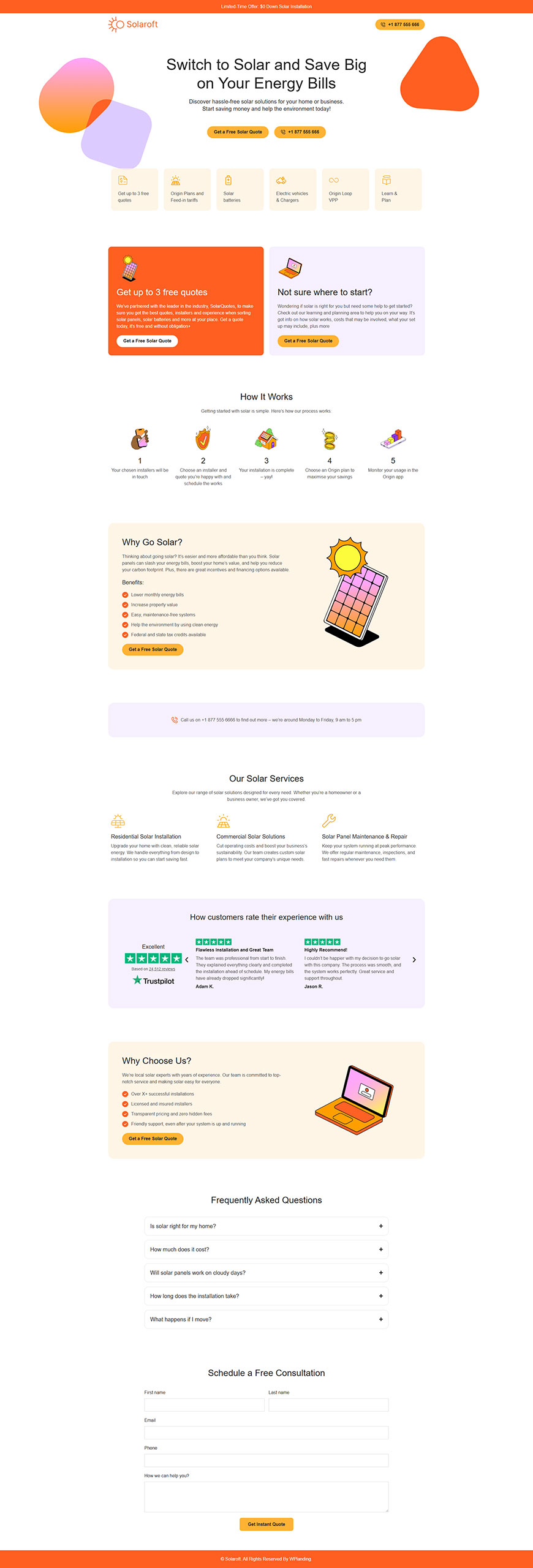 Solaroft - Solar Landing Page