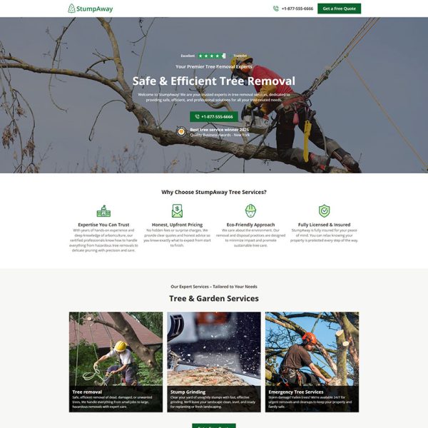 StumpAway - Tree Removal Landing Page
