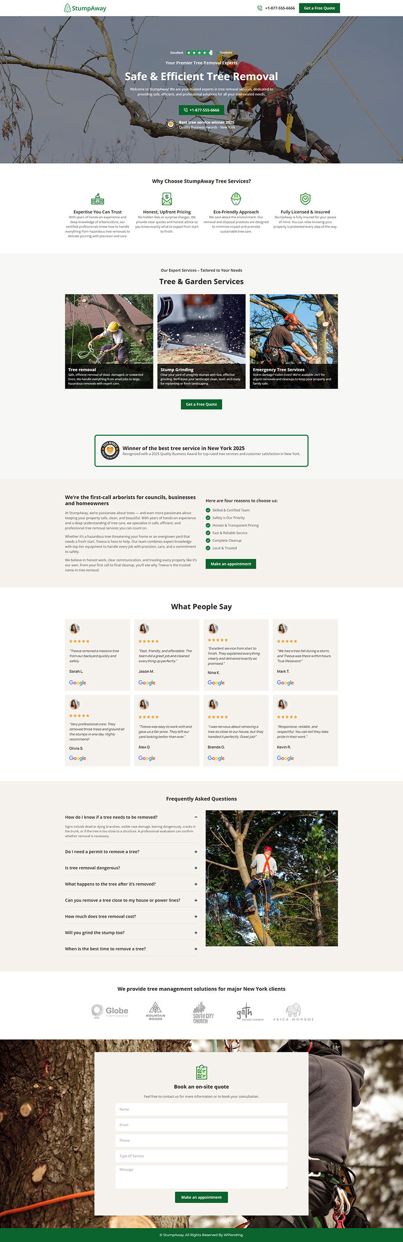 StumpAway - Tree Removal Landing Page