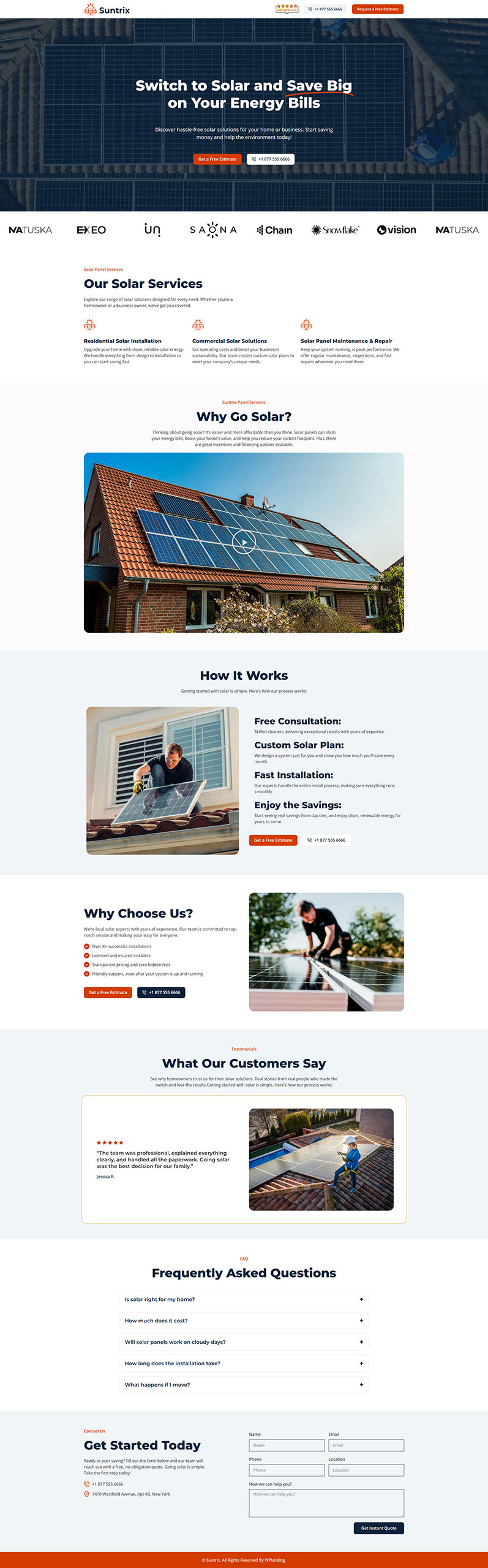 Suntrix - Solar Landing Page