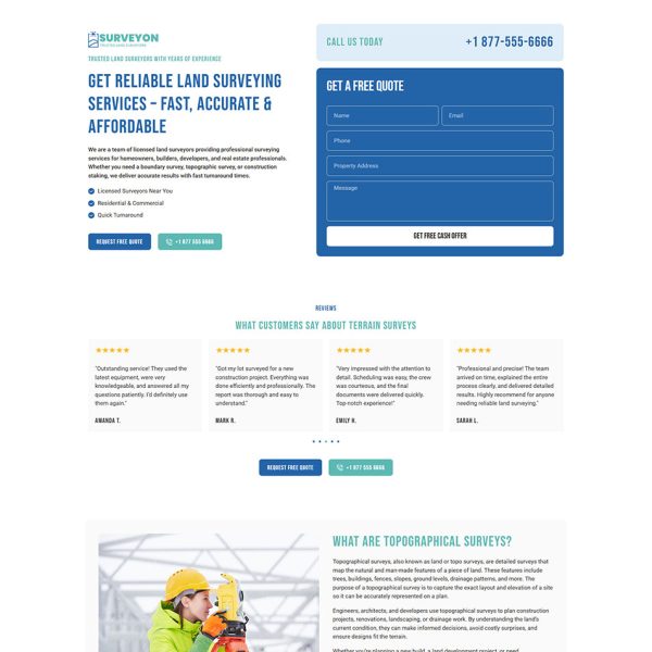 Surveyon - Land Surveyor Landing Page