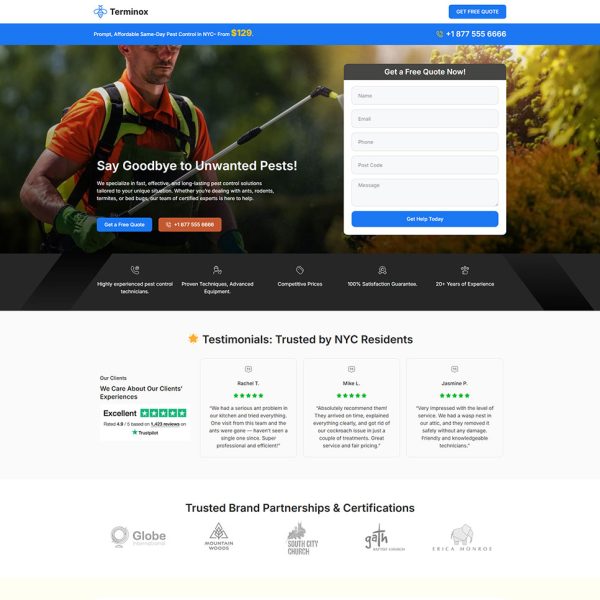 Terminox - Pest Control Landing Page
