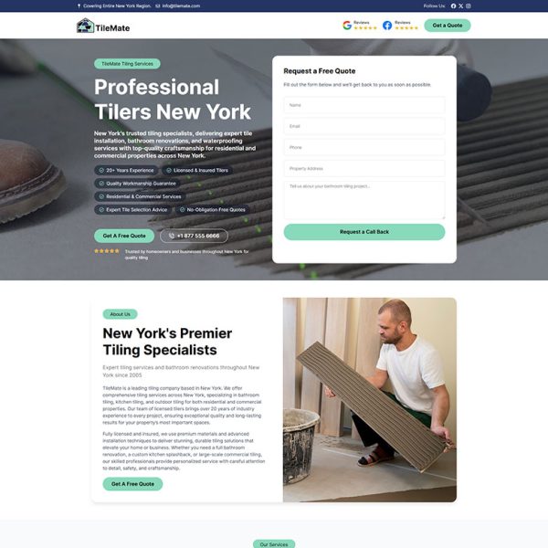 TileMate - Floor Tiles Installer Landing Page