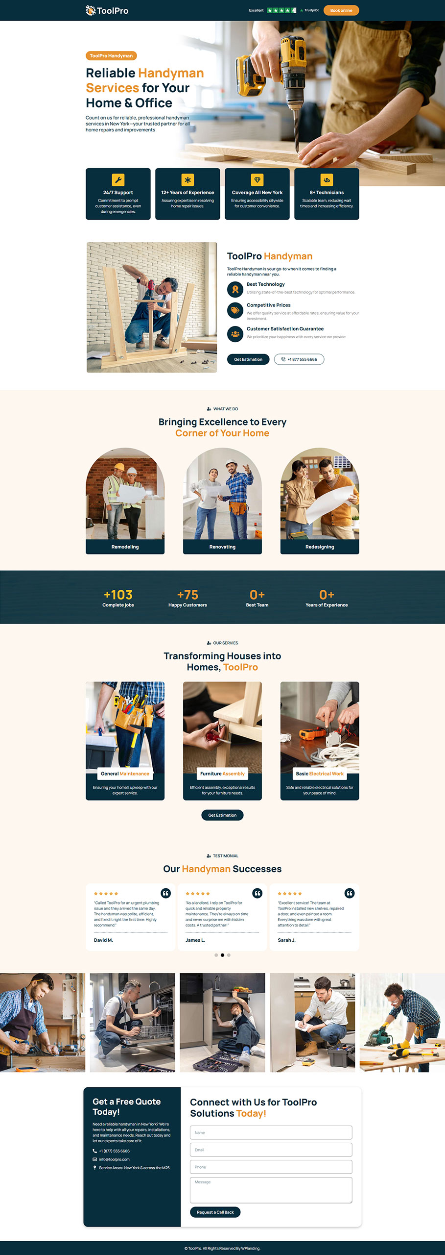 ToolPro - Handyman Landing Page