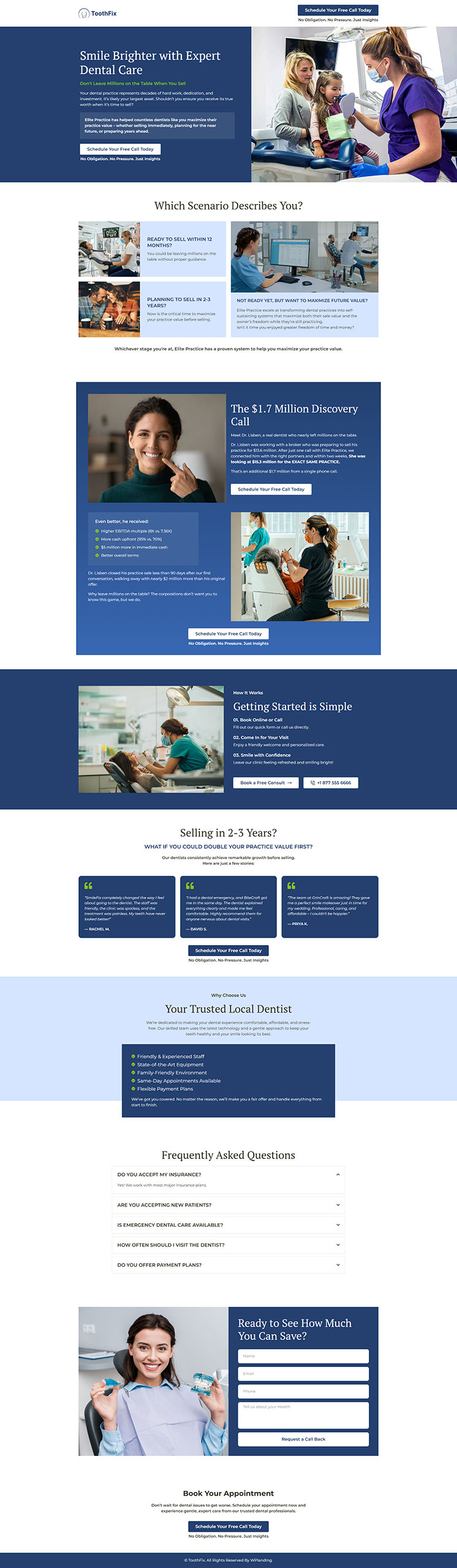 ToothFix - Dental Clinic Landing Page