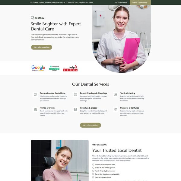 Toothsy - Dental Clinic Landing Page