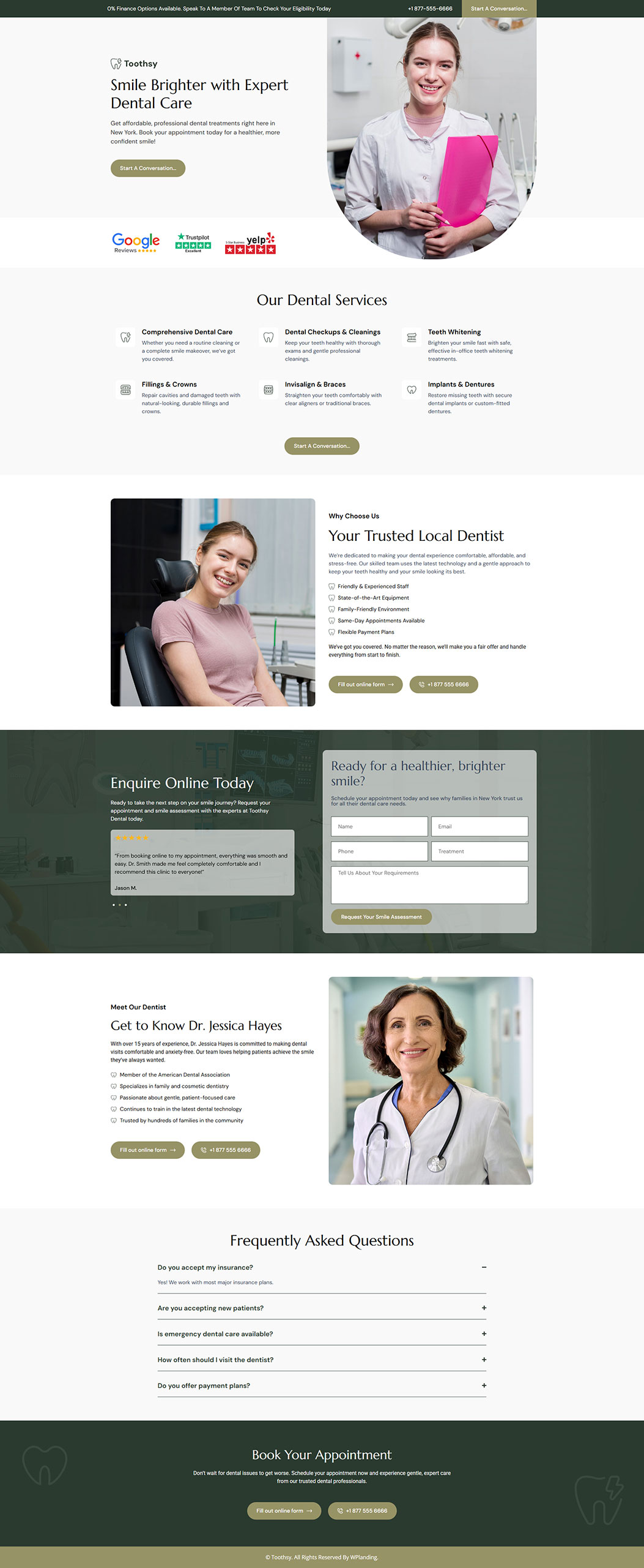 Toothsy - Dental Clinic Landing Page