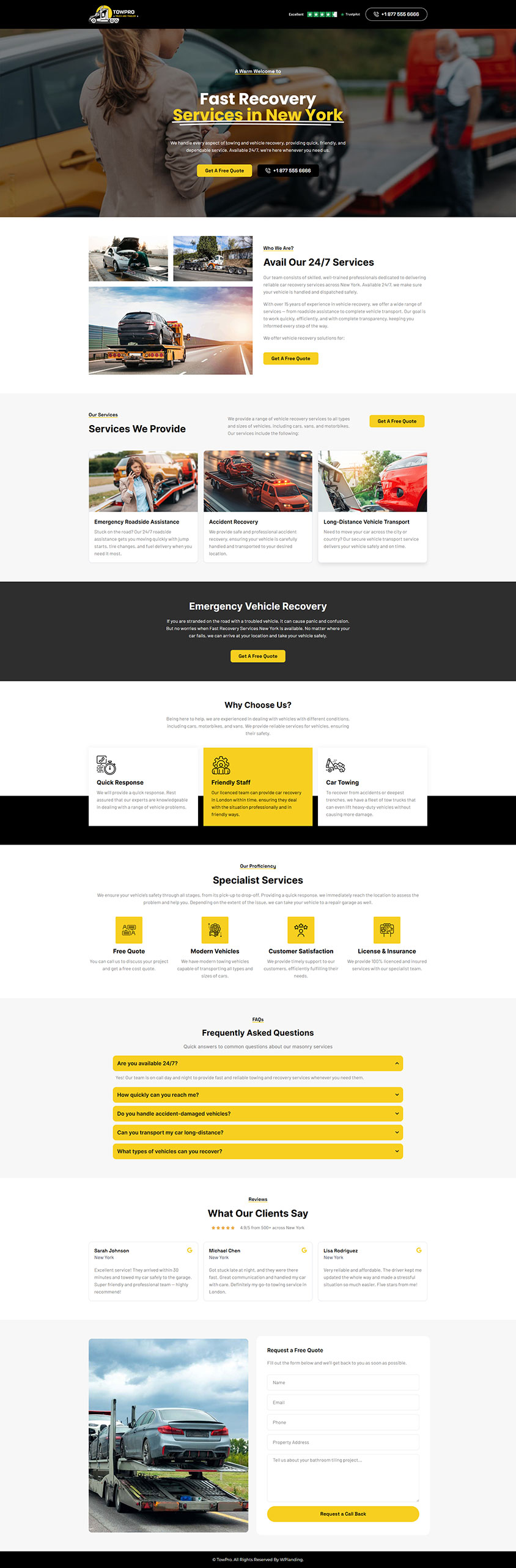 TowPro - Towing Landing Page