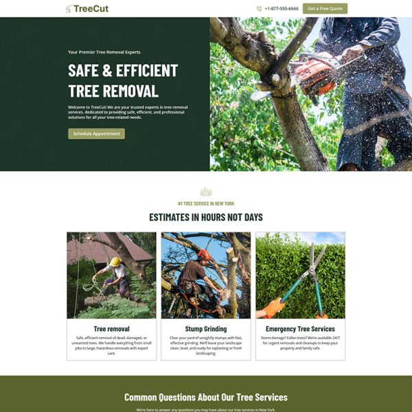 TreeCut - Tree Removal Landing Page