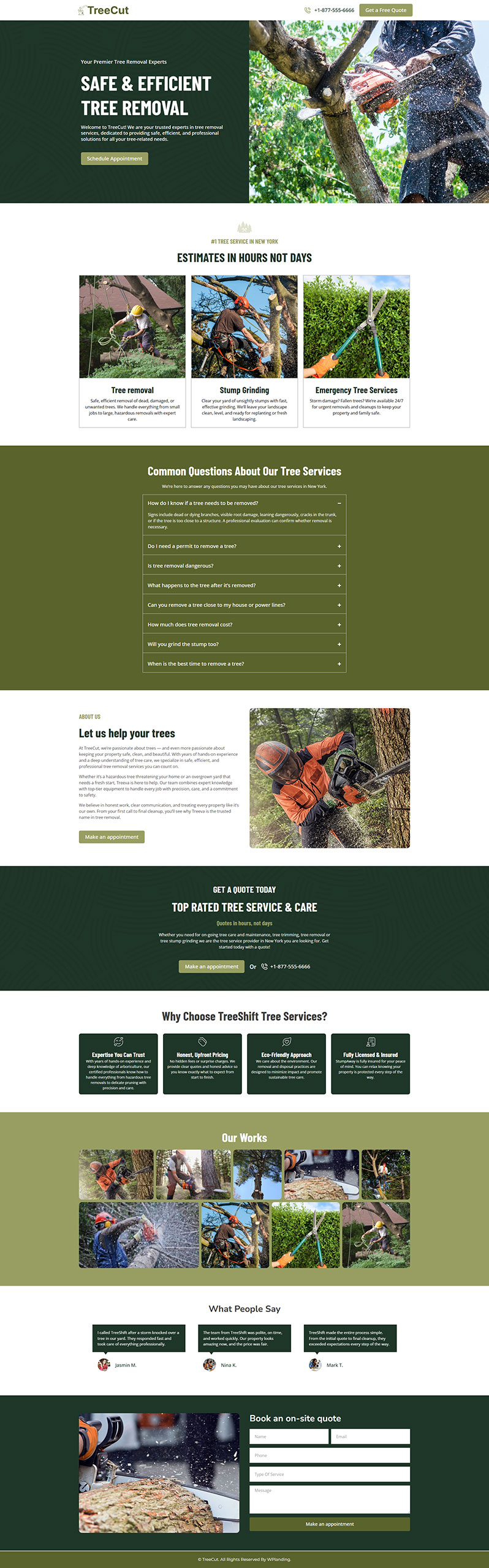 TreeCut - Tree Removal Landing Page