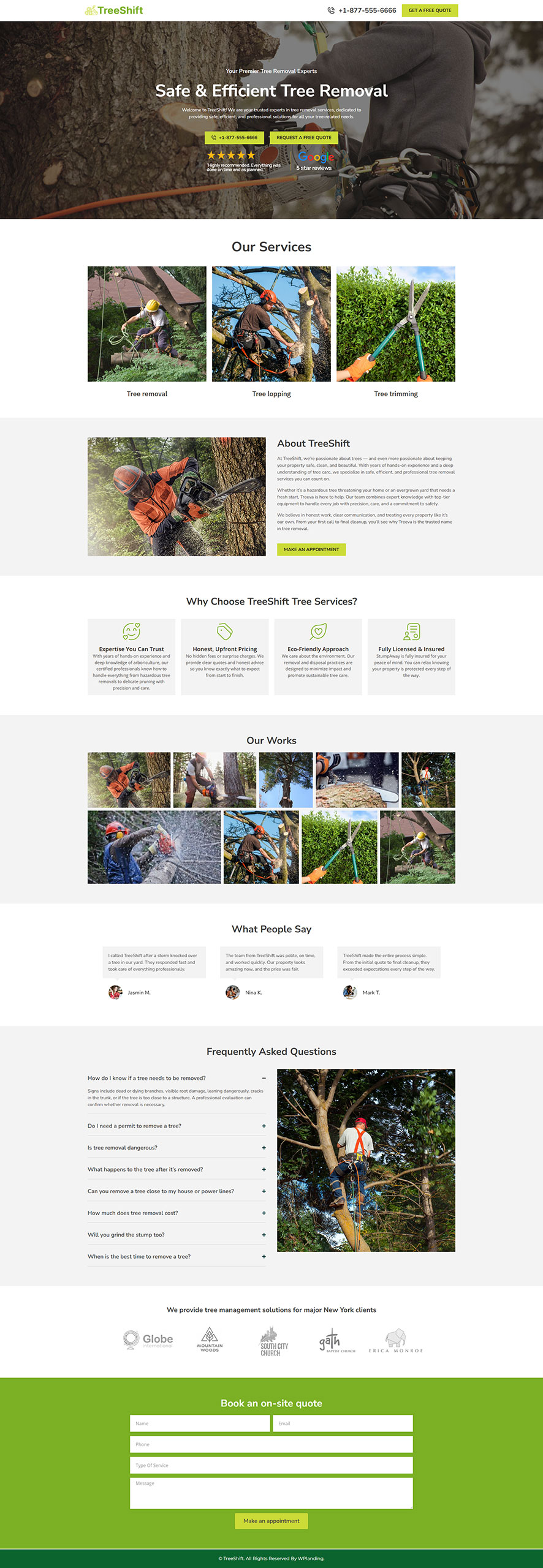 TreeShift - Tree Removal Landing Page