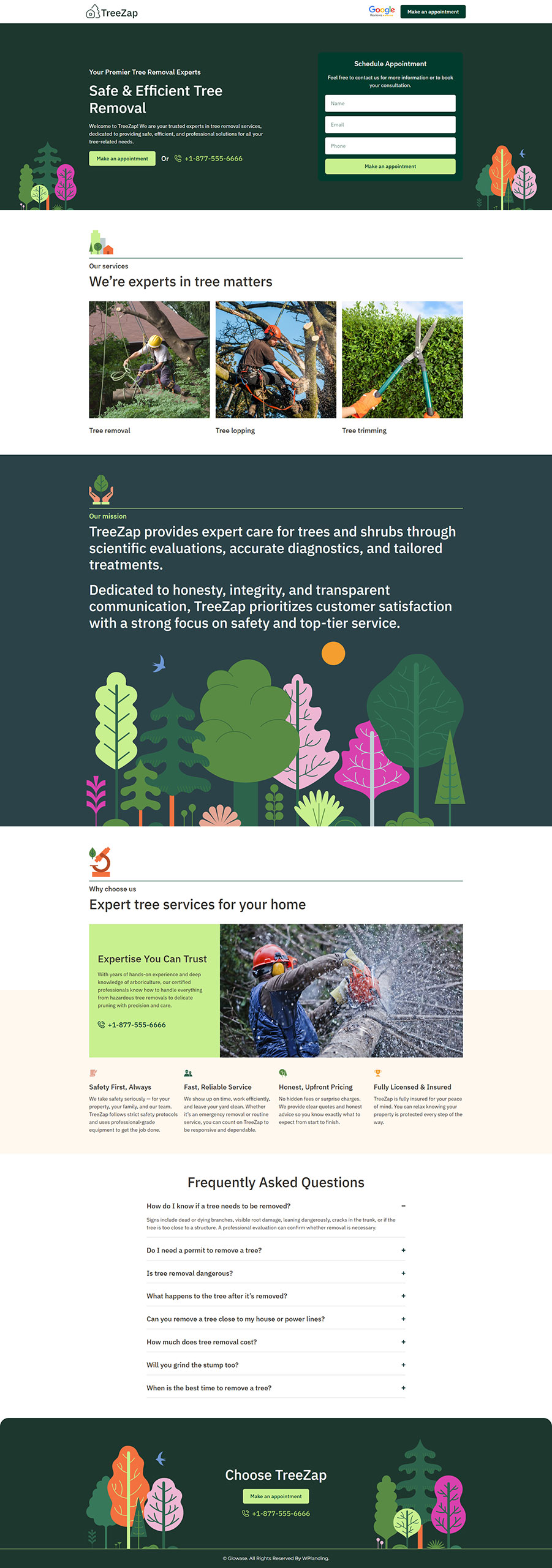 TreeZap - Tree Removal Landing Page